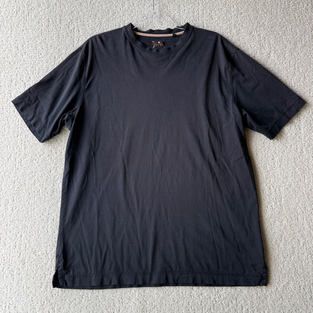 Left Coast Tee T-Shirt Mens L Black 100% Pima Cotton Short Sleeve Crew Neck